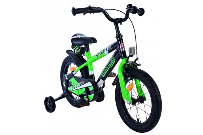 Volare Sportivo Kinderfiets - Jongens - 14 inch - Groen Zwart