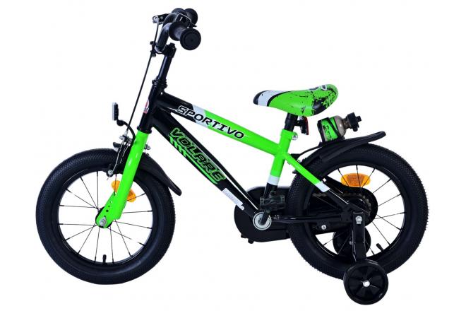 Volare Sportivo Kinderfiets - Jongens - 14 inch - Groen Zwart