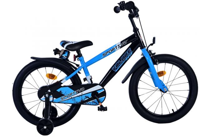 Volare Sportivo Kinderfiets – Jongens – 18 inch – Blauw Zwart