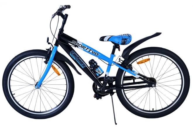 Volare Sportivo Kinderfiets - Jongens - 24 inch - Zwart Blauw - Twee Handremmen