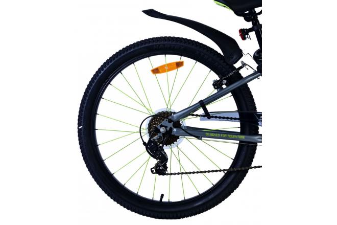 Volare Rocky Kinderfiets - 24 inch - Grijs - Shimano Nexus 3 versnellingen - 95% afgemonteerd
