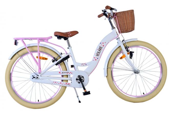 Volare blossom kinderfiets - meisjes - 24 inch - wit - twee handremmen afbeelding