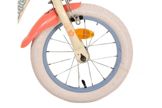Disney Stitch Kinderfiets - Meisjes - 14 inch - Crème Koraal Blauw
