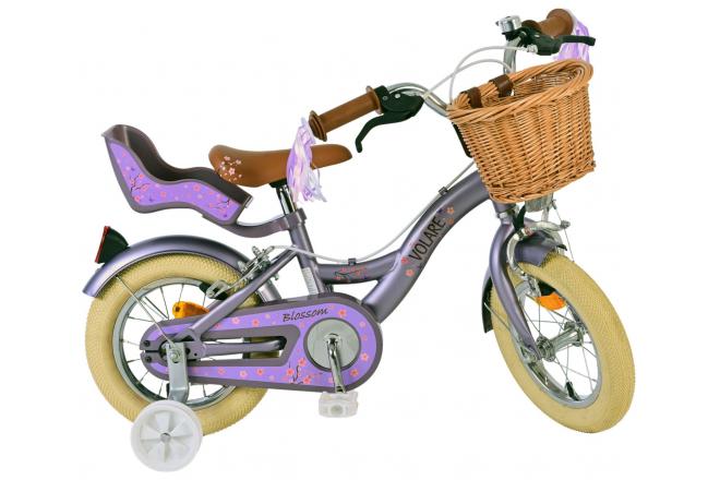Volare Blossom Kinderfiets - Meisjes - 12 inch - Paars - Twee handremmen