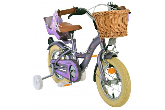 Volare Blossom Kinderfiets - Meisjes - 12 inch - Paars - Twee handremmen
