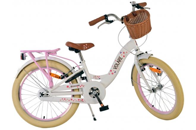 Volare Blossom Kinderfiets - Meisjes - 20 inch - Wit - Twee handremmen