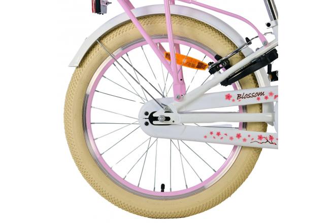 Volare Blossom Kinderfiets - Meisjes - 20 inch - Wit - Twee handremmen