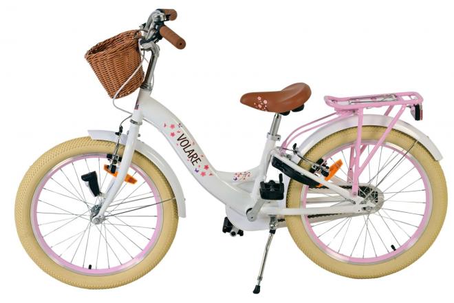 Volare Blossom Kinderfiets - Meisjes - 20 inch - Wit - Twee handremmen