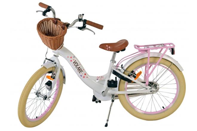 Volare Blossom Kinderfiets - Meisjes - 20 inch - Wit - Twee handremmen