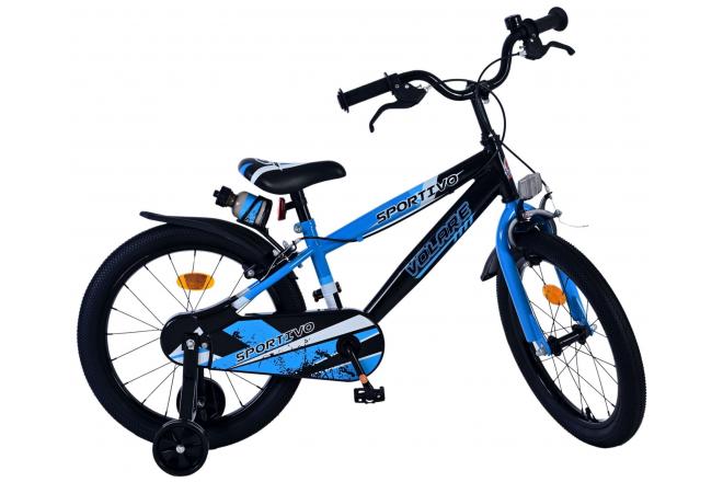 Volare Sportivo Kinderfiets - Jongens - 18 inch - Blauw Zwart - Twee Handremmen