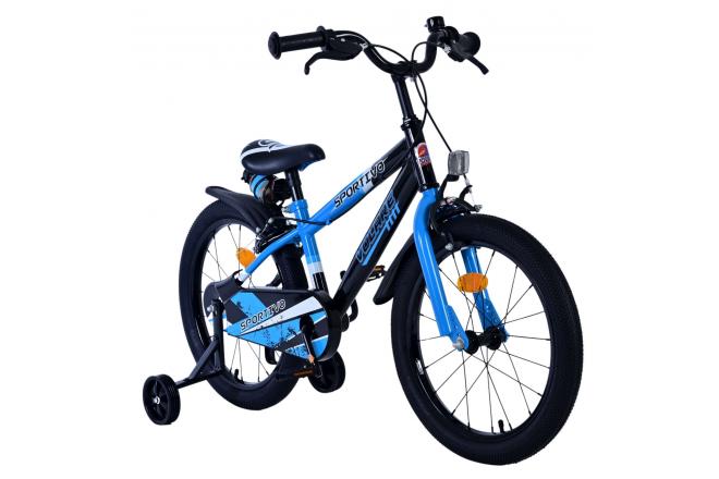 Volare Sportivo Kinderfiets - Jongens - 18 inch - Blauw Zwart - Twee Handremmen