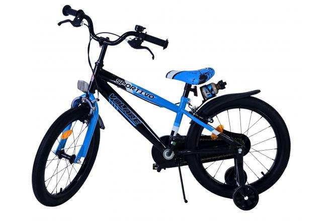 Volare Sportivo Kinderfiets - Jongens - 18 inch - Blauw Zwart - Twee Handremmen