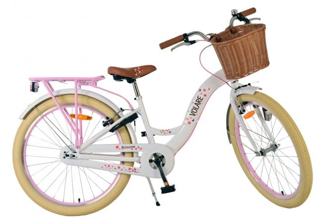 Volare Blossom Kinderfiets - Meisjes - 24 inch - Wit - Twee handremmen
