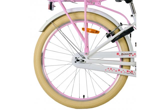 Volare Blossom Kinderfiets - Meisjes - 24 inch - Wit - Twee handremmen