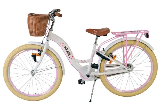 Volare Blossom Kinderfiets - Meisjes - 24 inch - Wit - Twee handremmen