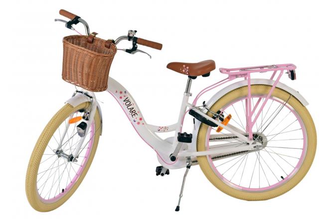 Volare Blossom Kinderfiets - Meisjes - 24 inch - Wit - Twee handremmen