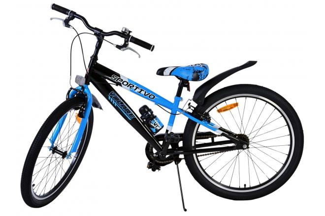 Volare Sportivo Kinderfiets - Jongens - 24 inch - Zwart Blauw - Twee Handremmen
